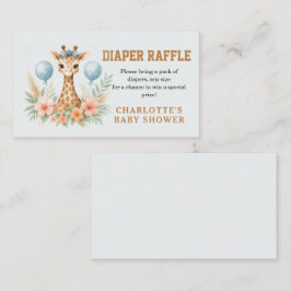 Tarjeta De Recepción Cute Baby Giraffe Boy Baby Shower | Blue Safari