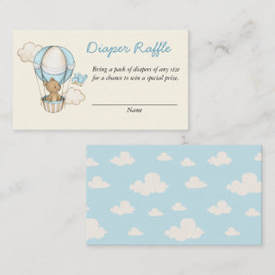 Tarjeta De Recepción Cute Bear Hello Little One Diaper Raffle