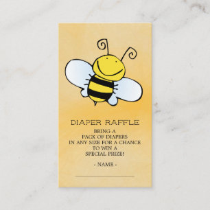 Tarjeta De Recepción Cute Bee Baby Shower Diaper Raffle