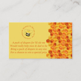 Tarjeta De Recepción Cute Bee Tema Baby Shower Diaper Raffle Card