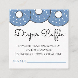 Tarjeta De Recepción Cute Blue Donuts Baby Shower Diaper Raffle