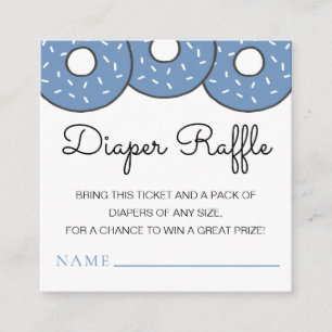 Tarjeta De Recepción Cute Blue Donuts Baby Shower Diaper Raffle