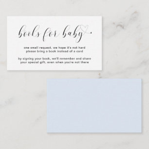 Tarjeta De Recepción Cute Blue Hearts Books para Baby Shower