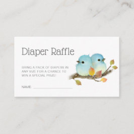 Tarjeta De Recepción Cute Bluebirds en la rama Baby Shower Diaper Raffl