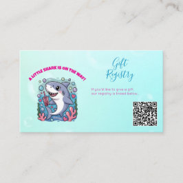 Tarjeta De Recepción Cute Boba Tiburón Vibes Ocean QR Código Baby Showe