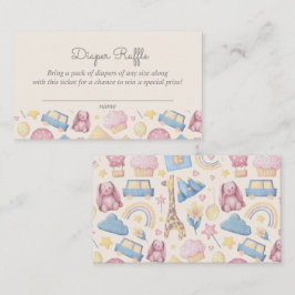 Tarjeta De Recepción Cute Boho Diaper Raffle Baby Shower