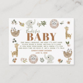 Tarjeta De Recepción Cute Boho Safari Anamids Libros Para Bebés