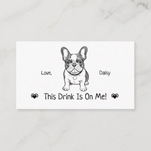 Tarjeta De Recepción Cute Boleta de Bebida de Boda de Perro Personaliza