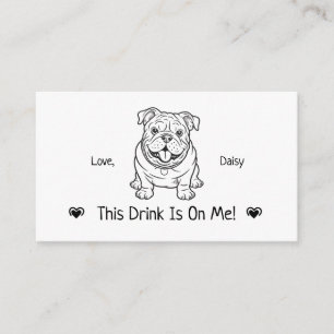 Tarjeta De Recepción Cute Boleto de Bebida de Boda de Perro Personaliza