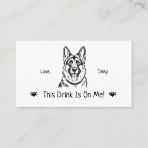 Tarjeta De Recepción Cute Boleto de Bebida de Boda de Perro Personaliza