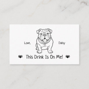Tarjeta De Recepción Cute Boleto de Bebida de Boda de Perro Personaliza