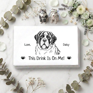 Tarjeta De Recepción Cute Boleto de Bebida de Boda de Perro Personaliza