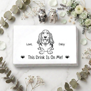 Tarjeta De Recepción Cute Boleto de Bebida de Boda de Perro Personaliza