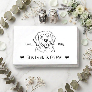 Tarjeta De Recepción Cute Boleto de Bebida de Boda de Perro Personaliza