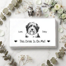 Cute Boleto de Bebida de Boda de Perro Personaliza