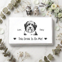 Tarjeta De Recepción Cute Boleto de Bebida de Boda de Perro Personaliza