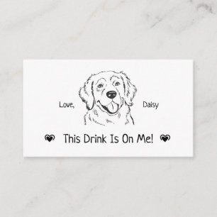 Tarjeta De Recepción Cute Boleto de Bebida de Boda de Perro Personaliza