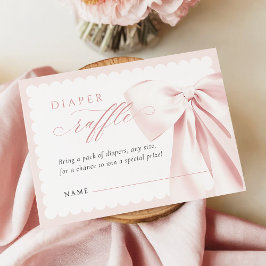 Tarjeta De Recepción Cute Bow Diaper Raffle