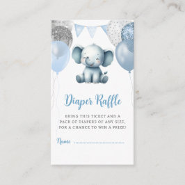 Tarjeta De Recepción Cute Boy Elephant Baby Shower Diaper Raffle