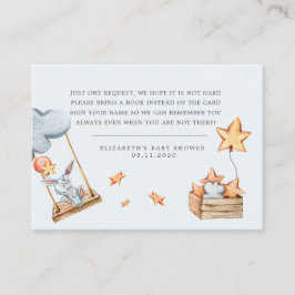 Tarjeta De Recepción Cute Bunny Clouds Baby Shower Enclosure Card