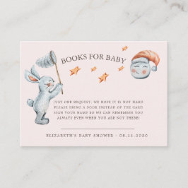 Tarjeta De Recepción Cute Bunny Stars Rainbow Diaper Raffle