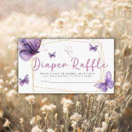 Tarjeta De Recepción Cute Butterflies Baby Shower Diaper Raffle