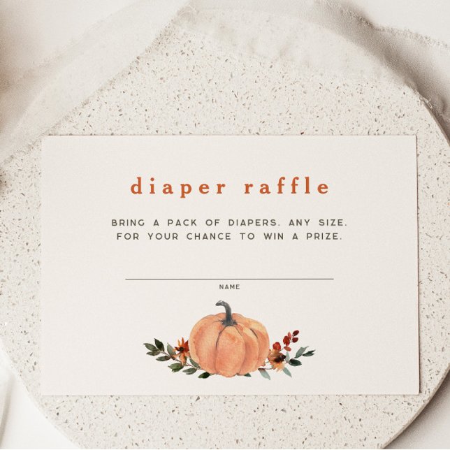 Tarjeta De Recepción Cute Calabaza Diaper Raffle (Subido por el creador)