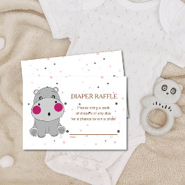 Tarjeta De Recepción Cute Cartoon Animal Gender Neutral Diaper Raffle