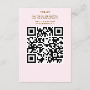 Tarjeta De Recepción Cute Cartoon Wedding QR Code Details Card