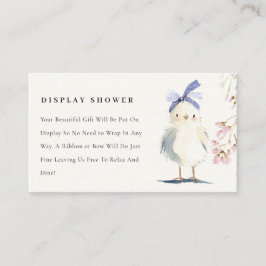 Tarjeta De Recepción Cute Chick Farm Floral Display Shower Baby Shower