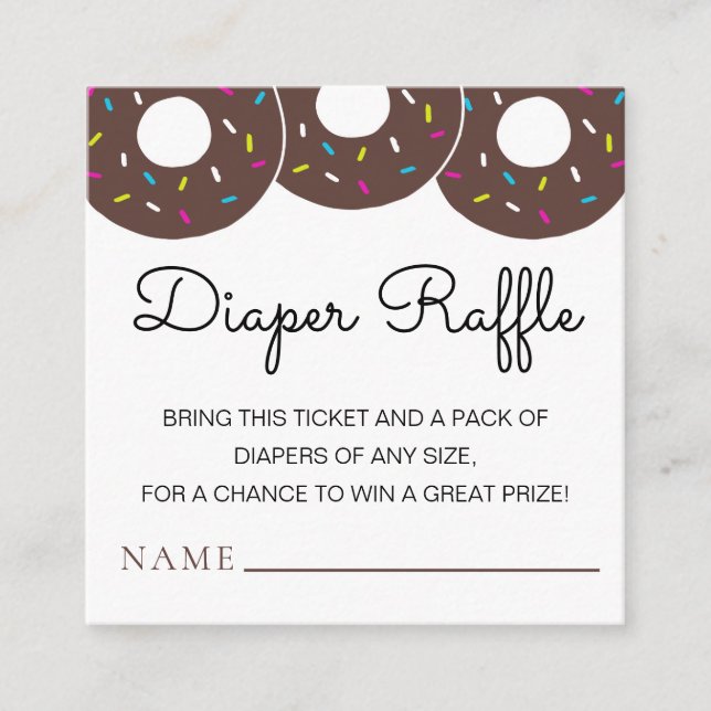 Tarjeta De Recepción Cute chocolate donuts Baby Shower Diaper Raffle (Anverso)