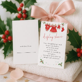 Tarjeta De Recepción Cute Christmas Clothesline Display Baby Shower