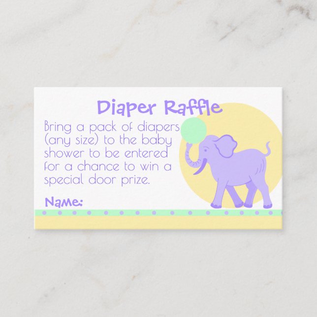 Tarjeta De Recepción Cute Circus Neutral Baby Shower Diaper Raffle (Anverso)