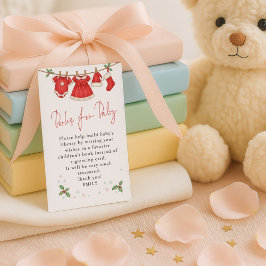 Tarjeta De Recepción Cute Clothesline Christmas Books For Baby Shower