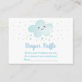 Tarjeta De Recepción Cute Cloud Stars Blue Baby Shower Diaper Raffle