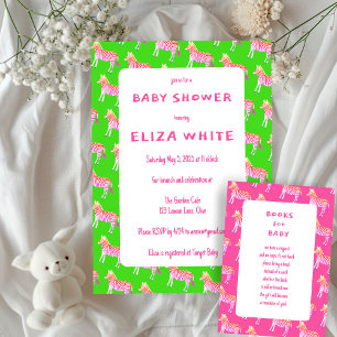 Tarjeta De Recepción Cute Colorful Zebras Personalizado Baby Shower