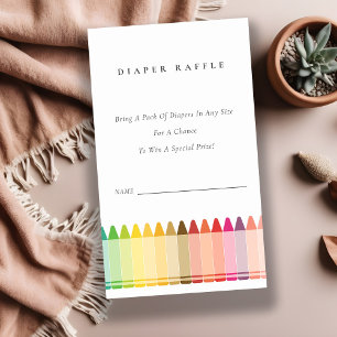 Tarjeta De Recepción Cute Crayon Diaper Arcoiris divertido Baby Shower