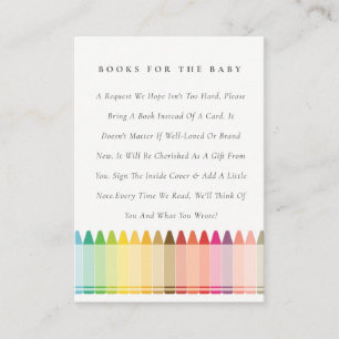 Tarjeta De Recepción Cute Crayon Fun Rainbow Books Para Baby Shower
