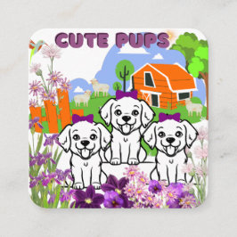 Tarjeta De Recepción Cute Cuppies Tema Granja Morado