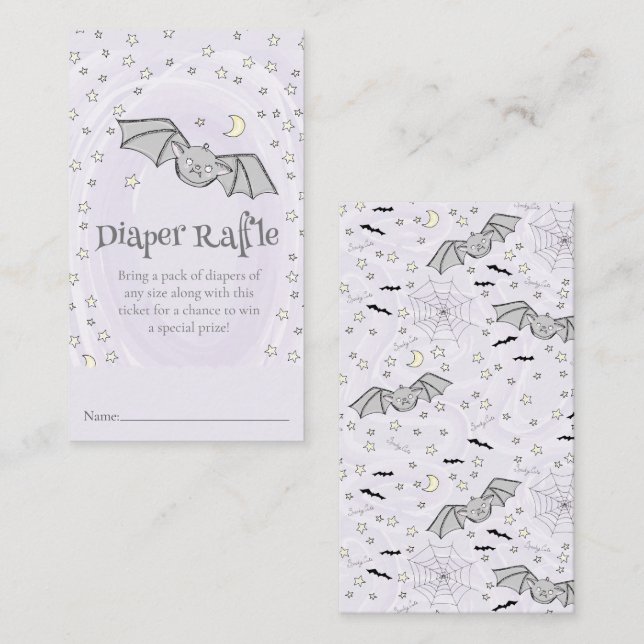 Tarjeta De Recepción Cute Cute Diaper Raffle Fall Baby Shower (Anverso / Reverso)