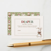 Cute Diaper Raffle Ticket de Winter Baby Shower