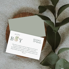 Tarjeta De Recepción Cute Dinosaur Books for Baby Boy Shower Enclosure 