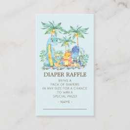 Tarjeta De Recepción Cute dinosaurios Baby Shower Diaper Raffle Ticket