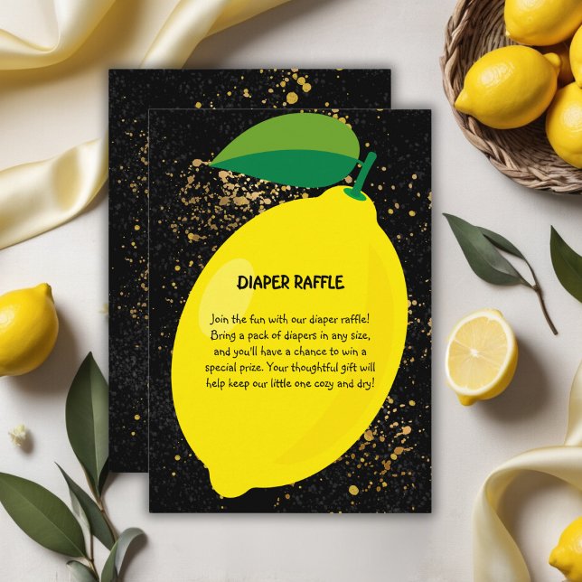 Tarjeta De Recepción Cute Divertido amarillo Lemon Gold Purpurinas Baby (Subido por el creador)