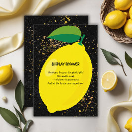 Tarjeta De Recepción Cute Divertido amarillo Lemon Gold Purpurinas Baby