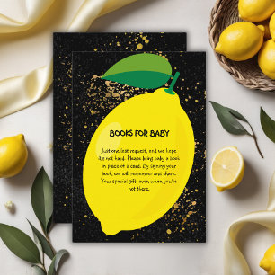 Tarjeta De Recepción Cute Divertido amarillo Lemon Gold Purpurinas Baby