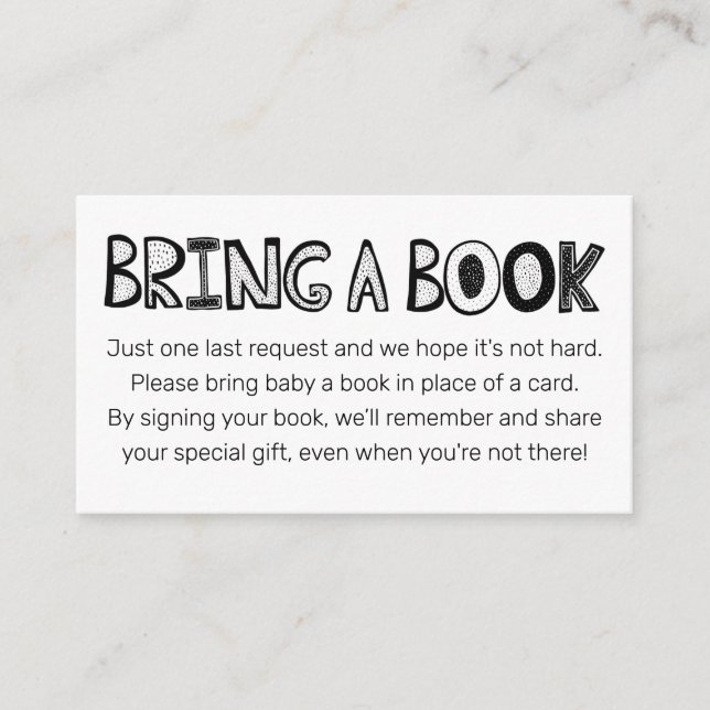 Tarjeta De Recepción Cute Doodle Books Para El Bebé (Anverso)