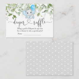 Tarjeta De Recepción Cute Elephant Baby Shower Boy Diaper Raffle