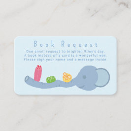 Tarjeta De Recepción Cute Elephant & Gifts "Book Request" Enclosure Car