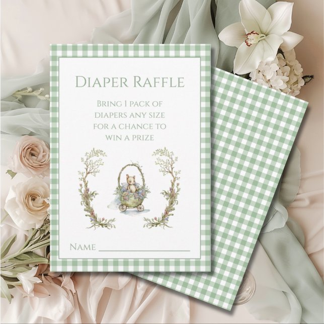 Tarjeta De Recepción Cute Fairytale Animal Gingham Baby Shower (Subido por el creador)